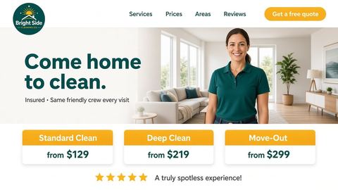 Sample cleaning company website